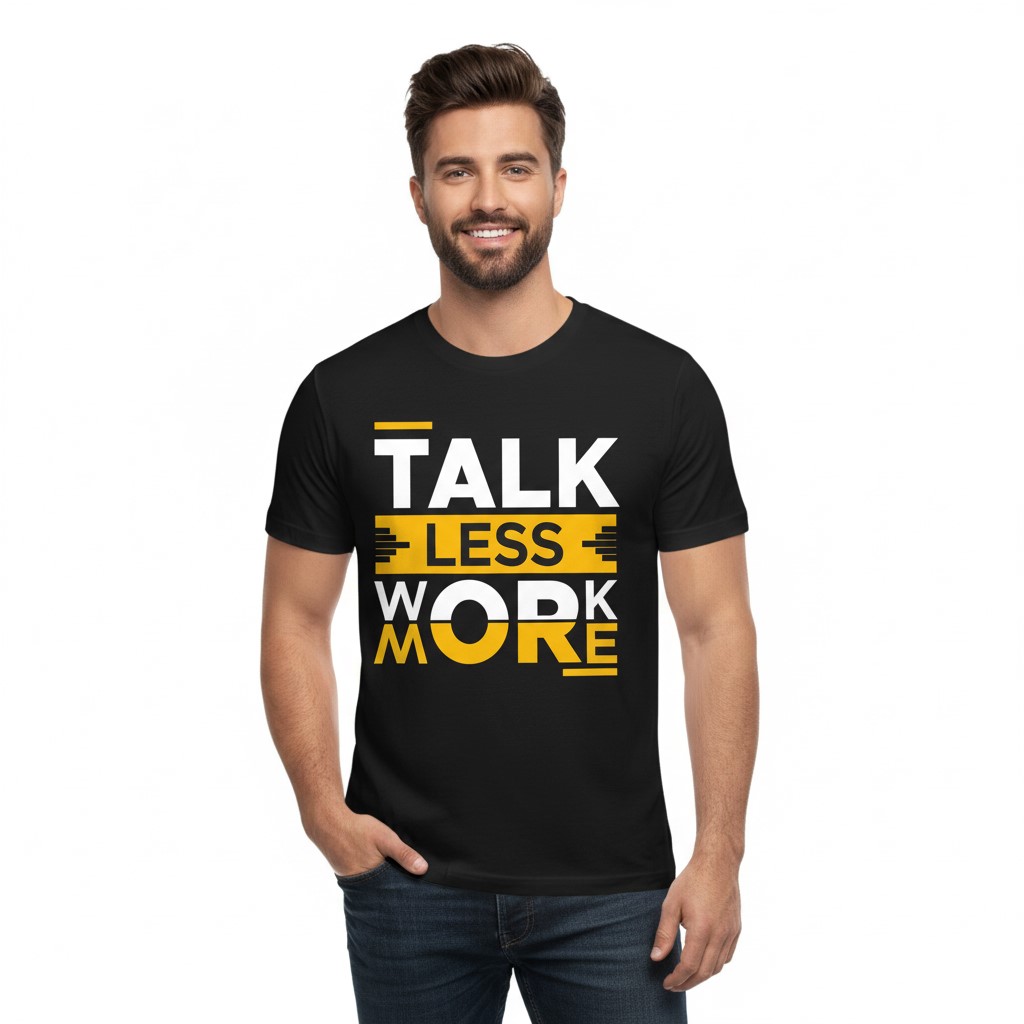 Playera Estampada TALK LESS WORK MORE
