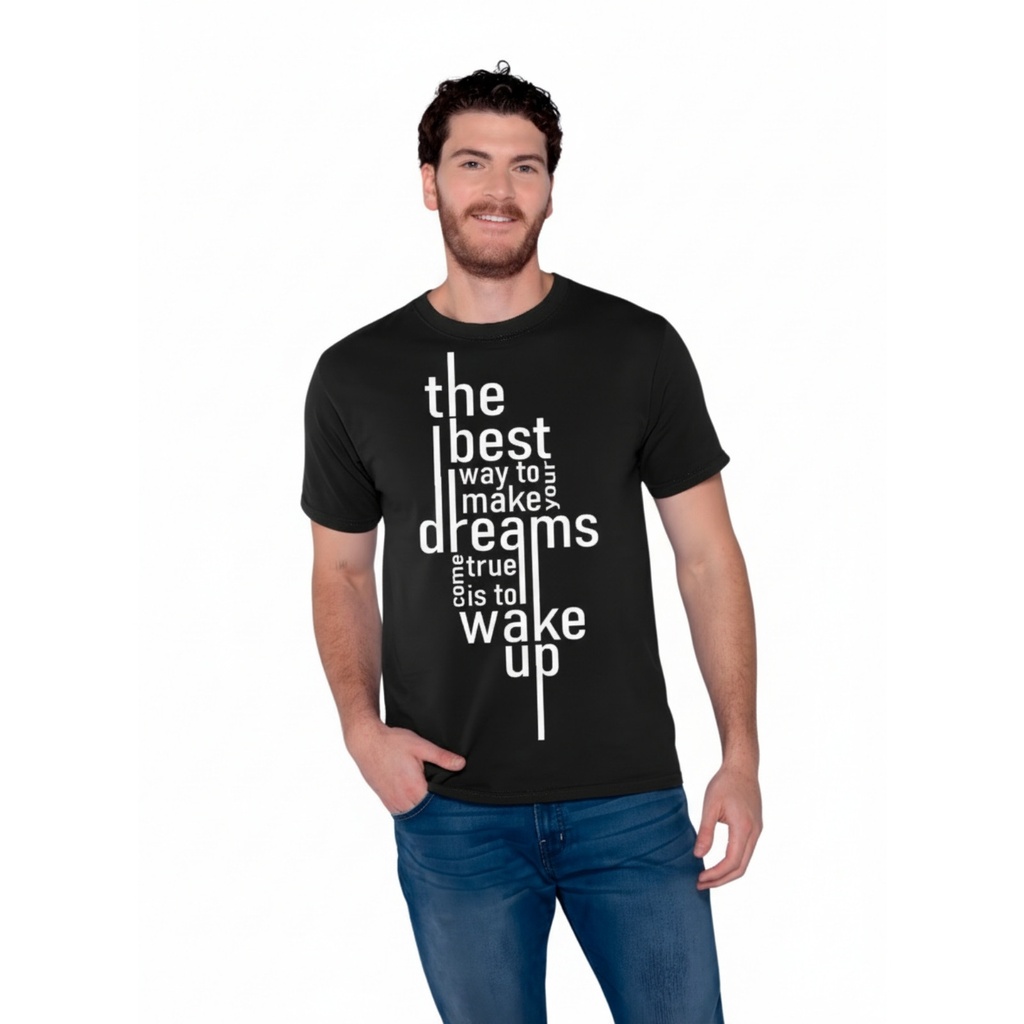 Playera CR/MC Estampada THE BEST DREAM WAKE UP
