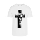 Playera CR/MC Estampada CRUZ IMAGEN JESUS