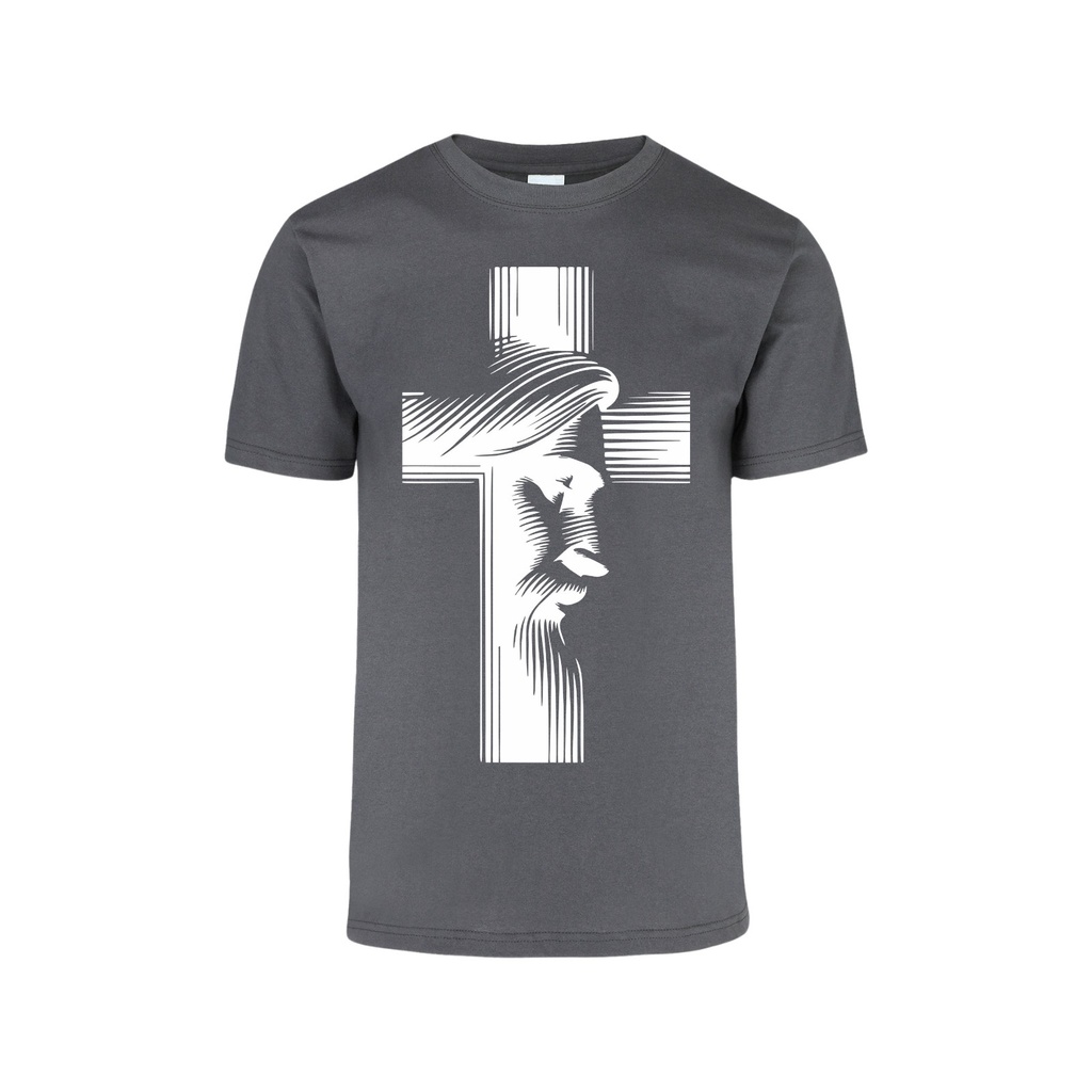 Playera CR/MC Estampada CRUZ IMAGEN JESUS